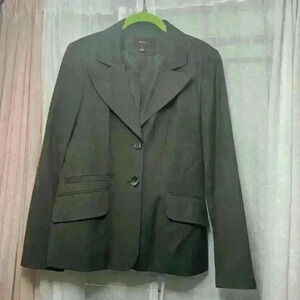 Merona Sz 14 Brown pin-striped lined single breasted blazer Item# 2S